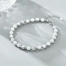 OMID 時尚百搭女士珠寶配飾，925純銀優雅白松石手鐲 - 手鍊 - 查看 5