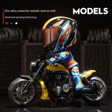 1pc Motorcycle Rider Transformable Doll Helmet Action Figure Desk Decoration Model Gift For Boys And Girls Toys - Multicolor - View 7