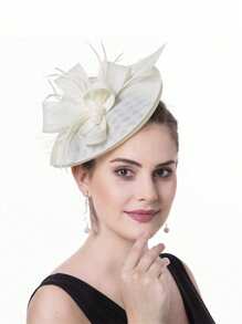 1pc Women's Kentucky Derby Fascinators Tea Party Hat Mesh Floral Feather Hair Clip Fascinator Headwear For Wedding Cocktail Mini Hats Tiny Hats Mini Top Hat Mini Cap, Gifts