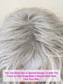 Gray Wig With Bangs,Natural Messy Medium Length Curly Hair, High-Quality Synthetic Wig, Suitable For Daily Gatherings And Halloween Wigs