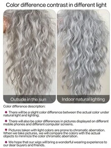 Gray Wig With Bangs,Natural Messy Medium Length Curly Hair, High-Quality Synthetic Wig, Suitable For Daily Gatherings And Halloween Wigs