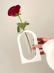 Set de 4 moldes de silicona con formas ovaladas y cuadradas para floreros, talla grande 3 tubos de ensayo transparentes para dispositivo hidropónico DIY, estación de cultivo de flores divertida y molde para colada de resina epoxi