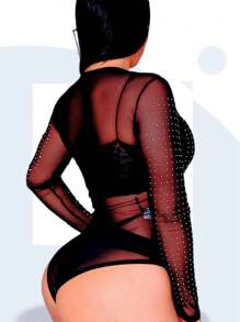 Women Bodysuits - 黑色 - 查看 8