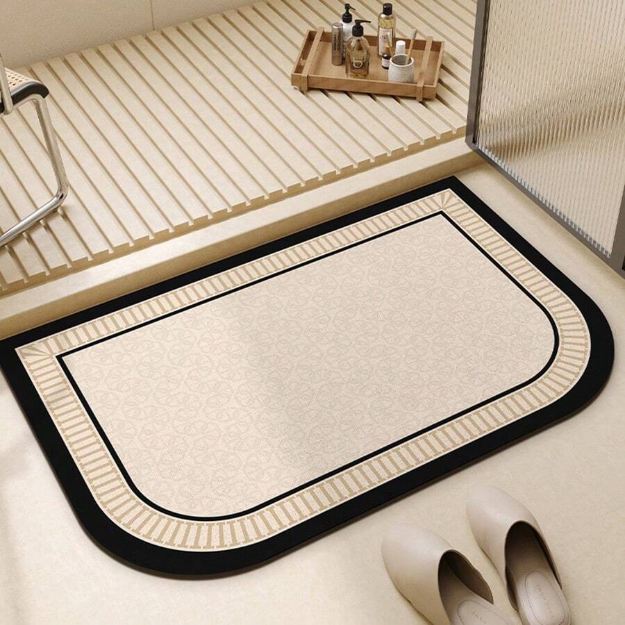 1pc Bathroom Mat, Entrance Rug, Silica Gel Absorbent Mat, Non-Slip Washroom Floor Mat, Room Decor