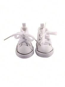 1 Pair Of 5cm Long Doll Lace-Up Canvas Shoes, Doll Casual Sneakers, Sports Shoes, Suitable For 14-Inch American Doll, Fashionable Doll Accessory, Ideal Birthday Gift, Holiday Gift, Toy Gift For Girls And Boys