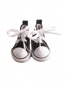 1 Pair Of 5cm Long Doll Lace-Up Canvas Shoes, Doll Casual Sneakers, Sports Shoes, Suitable For 14-Inch American Doll, Fashionable Doll Accessory, Ideal Birthday Gift, Holiday Gift, Toy Gift For Girls And Boys