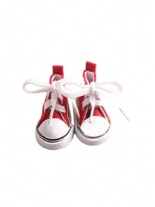 1 Pair Of 5cm Long Doll Lace-Up Canvas Shoes, Doll Casual Sneakers, Sports Shoes, Suitable For 14-Inch American Doll, Fashionable Doll Accessory, Ideal Birthday Gift, Holiday Gift, Toy Gift For Girls And Boys