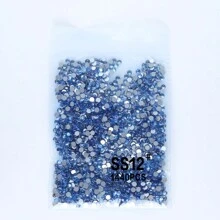 1440pcs Light Blue Round Glass Rhinestones With Silver Flat Bottom, Size From Ss3-Ss30 - Light Blue - View 20
