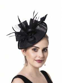 1pc Women's Kentucky Derby Fascinators Tea Party Hat Mesh Floral Feather Hair Clip Fascinator Headwear For Wedding Cocktail Mini Hats Tiny Hats Mini Top Hat Mini Cap, Gifts