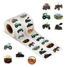 500pcs Tractor Stickers Roll Vinyl Stickers Scrapbook,Journaling,Laptop,Bumper,Skateboard,Water Bottles,Computer,Phone,Cartoon Anime Back To School