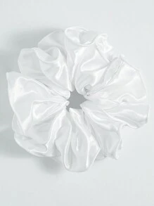 1pc Elegant Bohemian Style Extra Large Silk Hair Scrunchie, Big Size Elastic Satin Oversized Hair Tie, Fluffy Huge Hair Donut, Suitable For Daily Or Vacation To Prevent Frizz And Breakage,Cat Ears Scrunchies Scrunchy Hair Ties, Casual Ponytail Head Accessories