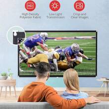 150-Inch 4K HD 16:9 Foldable Portable Anti-Crease Projector Screen, Suitable For Home Theater, Indoor/Outdoor Use, Supports Dual-Sided Projection For Home, Parties, Offices, Classrooms - White - View 6