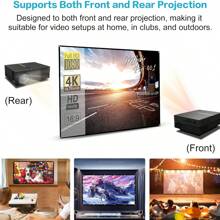 150-Inch 4K HD 16:9 Foldable Portable Anti-Crease Projector Screen, Suitable For Home Theater, Indoor/Outdoor Use, Supports Dual-Sided Projection For Home, Parties, Offices, Classrooms - White - View 7