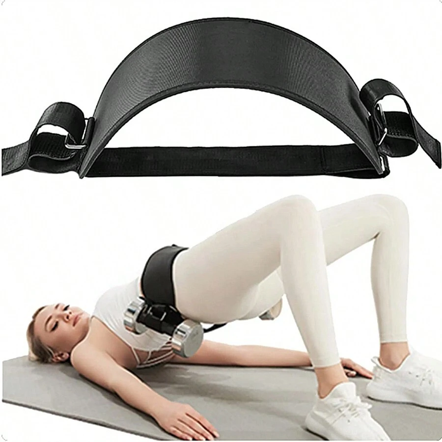 1 Stück schwarzer Kettlebell mit Hüftgelenk Taille Training Multifunktions Kettlebell Langhantel Platte Gurt