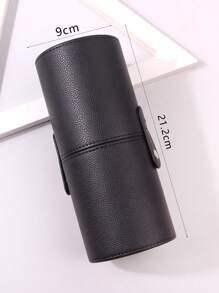 Balde de almacenamiento de brochas de maquillaje de gran capacidad en PU negro, caja de almacenamiento a prueba de polvo para tocador, bolsa de almacenamiento de cosméticos portátil para viaje, decoración de habitación, bolsas, bolsa de maquillaje, tocador, viaje, bolsa de maquillaje, organizador, almacenamiento, artículos esenciales de viaje, organizador de maquillaje, bolsas de maquillaje, organizador de maquillaje, organizador, bolsa de aseo, organizador de escritorio, bolsa de cosméticos, bolsa de maquillaje, organizar maquillaje, accesorios de tocador, bolsa de maquillaje, bolsas de maquillaje, joyero, bolsa, soporte para brochas de maquillaje, soporte para brochas, organizador de perfumes, bolsa, regalos para mujeres, regalos de Navidad, ideas de regalo para mujeres, decoración de habitación - Negro - Ver 7