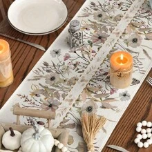 Retro Oak Leaf Tischbanner für Frühling, Vintage Gold Oak Leaf Saisonale Sommer Jahrestag Urlaub Küche Tischdekoration für Innen-und Outdoor Familienfeiern Zuhause und Küchentischdecke