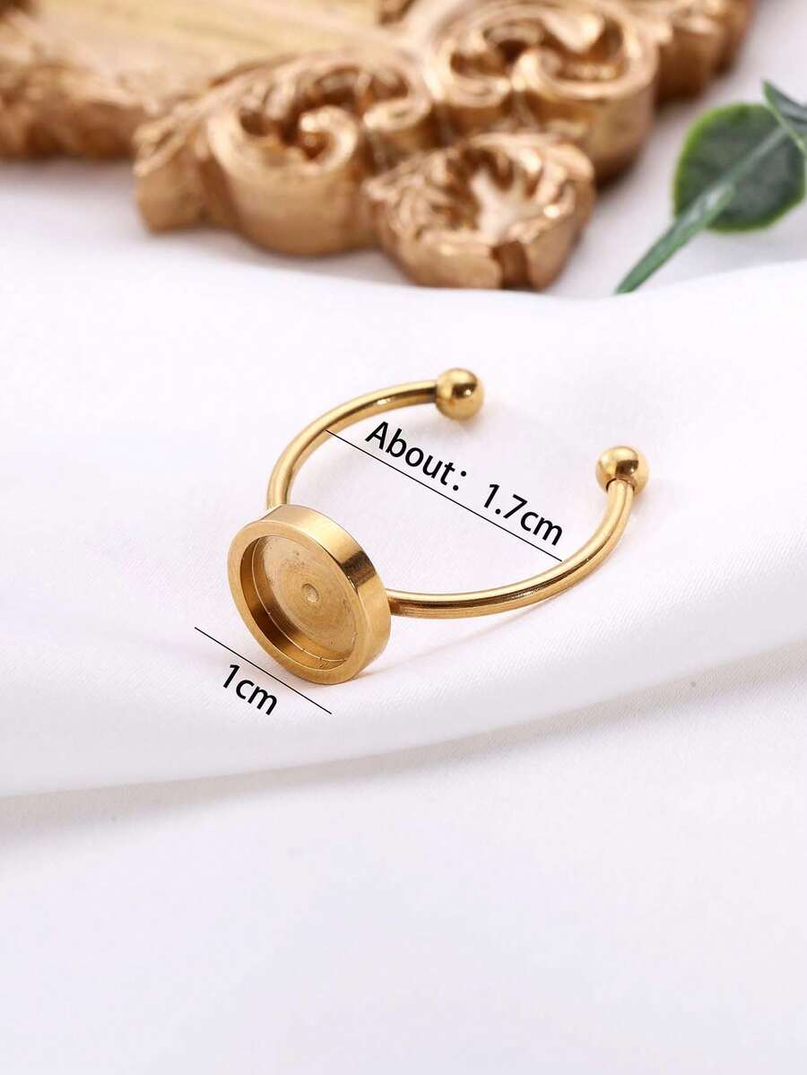 Custom Ring Fashionable & Minimalist Commuting Style Open Ring Time Gemstone Base Can Be