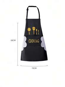 1PC Waterproof & Oil-Proof Apron With Hand Towel For Men & Women, 2024 Restaurant Work Clothes Summer Thin Suitable For Kitchen Cooking & Home Work - Dark Green - View 2