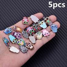5Pcs/10Pcs/20Pcs Estilo variado de búhos de aleación con esmalte para hacer joyas. Colgante de búhos de colores, colgante de búhos DIY, accesorios de artesanía para pendientes, collares y pulseras.