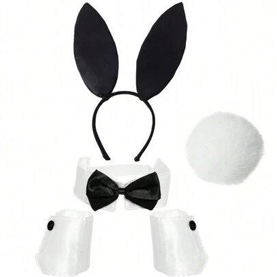 5 st söta vuxna kaninöronhårband rekvisita plyschhårband klänning kostym kaninöronhårband festdekoration cosplay set halloween