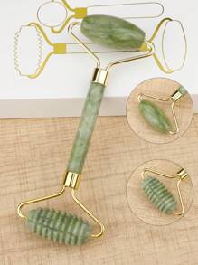 3pcs Massage Roller Set, Xiu Yan Jade 3-In-1 Jade Roller, Scraper And Eye Massager Set In A Fine Box, Can Be Used As A Gift - Green - View 5