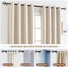 1pc Long Curtain Rods For Windows, Splicing Adjustable Curtain Rod, Single Drapery Rod With Twisted Cage Finial, Bronze/Silver/Black/Gold - Black - View 8