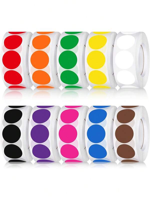 1 Roll 500 Pcs Colored Dot Stickers Circle Color Coding Labels,Muti Color Style Colorful Coding Label Sticker For Office,Student Classroom,Kids Handmade Craft,Christmas Giftkids Gift,School,Stickers Circle,Stickers,Classroom,Dot Stickers,Stickers,Classroom,Kids Stickers,Classroom,Sticker Roll,Stickers