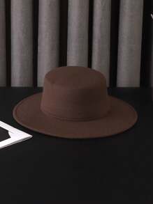 1 pezzo/2 pezzi/5 pezzi Cappello piatto in morbida lana - Bordo corto per protezione solare - Stile classico, adatto per attività all''aperto