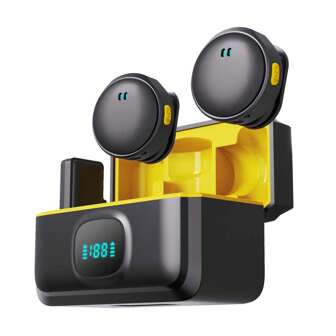 Micrófono inalámbrico profesional tipo lavalier para smartphone, micrófono inalámbrico con enchufe y estuche de carga digital para grabación de video/audio, micrófono de solapa con clip y magnetismo para entrevistas/vlogs/enseñanza (envío aleatorio de modelos nuevos y antiguos)