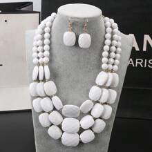 Conjunto de jóias feitas à mão Bohemian Chic - Disponível em múltiplas cores, design multifuncional e de camadas múltiplas, adequado para todas as estações, ótimo para presentear e uso diário 1 conjunto