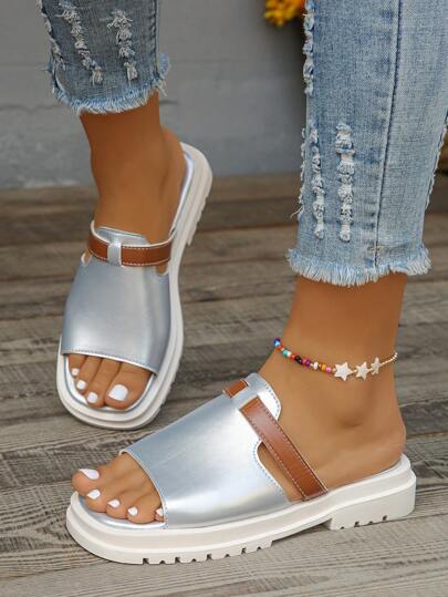 2024 New Cross-Border Plus Size Thick Bottom Slip-Proof Sandals With Green Thick Bottom For Women