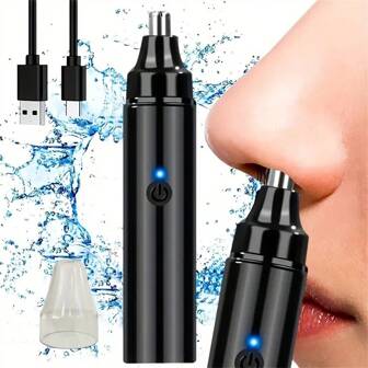 Rechargeable Ear And Nose Hair Trimmer For Men And Women - Painless Eyebrow And Facial Hair Removal - USB Electric Nose Clipper
