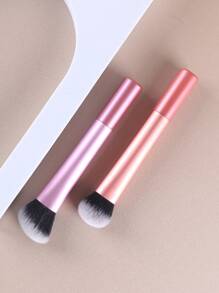 2pcs Contour Brush & Foundation Brush, Super Delicate And Portable,Brush Set,Makeup Brush Kit,Make Up Brush Set,Make Up Set Complete,Makeup Brush Set,Complete Makeup Kit,Brush Kit,Brushes Makeup Set,Makeup Gift Set,Giveaways,Professional Makeup Brushes,Complete Makeup Set - Multicolor - View 4