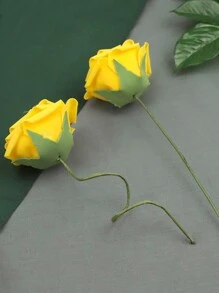 25 piezas de rosas artificiales rojas con tallos, ramo de bodas de rosas falsas, rosas de espuma con un tacto real, tallos de flores artificiales para hacer ramos de novia, decoración de bodas de bricolaje de fiesta en casa, regalo del día de la madre