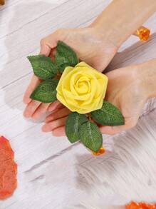 25 piezas de rosas artificiales rojas con tallos, ramo de bodas de rosas falsas, rosas de espuma con un tacto real, tallos de flores artificiales para hacer ramos de novia, decoración de bodas de bricolaje de fiesta en casa, regalo del día de la madre