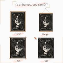 1 Piece Of Canvas Poster Interesting Skull, Canvas Print Bathroom Decoration, Retro Skull Poster, Home Decoration, Home Decoration Canvas Art Painting, Pattern Wall Art Decoration, Wall Decoration, Waterproof Painting, Printed Artwork Gifts Birthday Graduation Halloween Decor Fall Decor