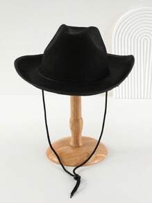 1pc Women's Neutral Solid Color Woolen Cowboy Hat Embellished With Unique Personality Sparkling Rhinestone Hollow Star Chain Element, Swivel Bachelorette Cowgirl Hat, Girlcore, Vintage, Floral, Spring Summer Bright Colors, Pink Aesthetic, Novelty Interesting Punk Style Wide Brim BR Street Fashion, 2024 Wedding Essentials, Classy Aesthetic, Dinner Party Essentials, Suitable For Parties, Western-Themed Events, Gatherings, Engagement Parties, Role Playing, Graduations, Costume Balls, Festivals, Weddings, Birthday Celebrations, Music Festivals, Coming-Of-Age Ceremonies, Etc. Halloween
