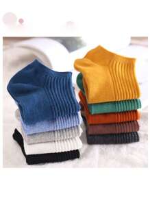 5 Pairs Random Women's Solid Color No Show Socks,Low Cut Socks ,Soft And Comfortable,Suitable For Daily Wear,Office Wear