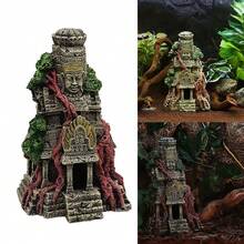 1pc Reptile Aquarium Landscape Decoration Resin Vietnamese Temple - Multicolor - View 11