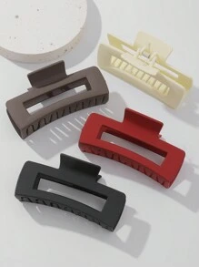 4/3/1pc Women's Fashion Hair Claws Square New Year's Solid Hair Claws Retro Simple High-End Hair Clips Large Frosted Hair Clips Red Hair Accessories Headdress,Claw Clips,Hair Jaw Clip,Hair Clutch