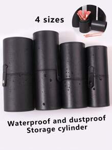 Balde de almacenamiento de brochas de maquillaje de gran capacidad en PU negro, caja de almacenamiento a prueba de polvo para tocador, bolsa de almacenamiento de cosméticos portátil para viaje, decoración de habitación, bolsas, bolsa de maquillaje, tocador, viaje, bolsa de maquillaje, organizador, almacenamiento, artículos esenciales de viaje, organizador de maquillaje, bolsas de maquillaje, organizador de maquillaje, organizador, bolsa de aseo, organizador de escritorio, bolsa de cosméticos, bolsa de maquillaje, organizar maquillaje, accesorios de tocador, bolsa de maquillaje, bolsas de maquillaje, joyero, bolsa, soporte para brochas de maquillaje, soporte para brochas, organizador de perfumes, bolsa, regalos para mujeres, regalos de Navidad, ideas de regalo para mujeres, decoración de habitación - Negro - Ver 4