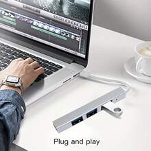 Đế cắm Type-C Bộ chuyển đổi USB-C 3.0 Tương thích với Apple Bộ chuyển đổi máy tính xách tay Apple Bộ sạc mở rộng 4K Projection PD Bốn trong một - Loại-c(USB2.0*4) - Xem 2