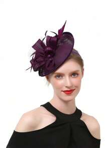 1pc Women's Kentucky Derby Fascinators Tea Party Hat Mesh Floral Feather Hair Clip Fascinator Headwear For Wedding Cocktail Mini Hats Tiny Hats Mini Top Hat Mini Cap, Gifts