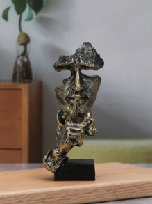 1 pieza Escultura de estatua del hombre silencioso de artesanía de resina como adorno, regalo del Día de Acción de Gracias y del Día del Padre para sala de estar, dormitorio, oficina, ventana de la tienda y decoración del estante del libro. - Multicolor - Ver 14