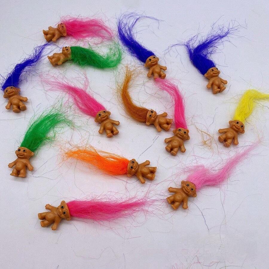 5/10 piezas Figura de acción Kawaii Troll Doll modelo de miembro de la familia con cabello colorido para regalo de fiesta - Multicolor - Ver 1