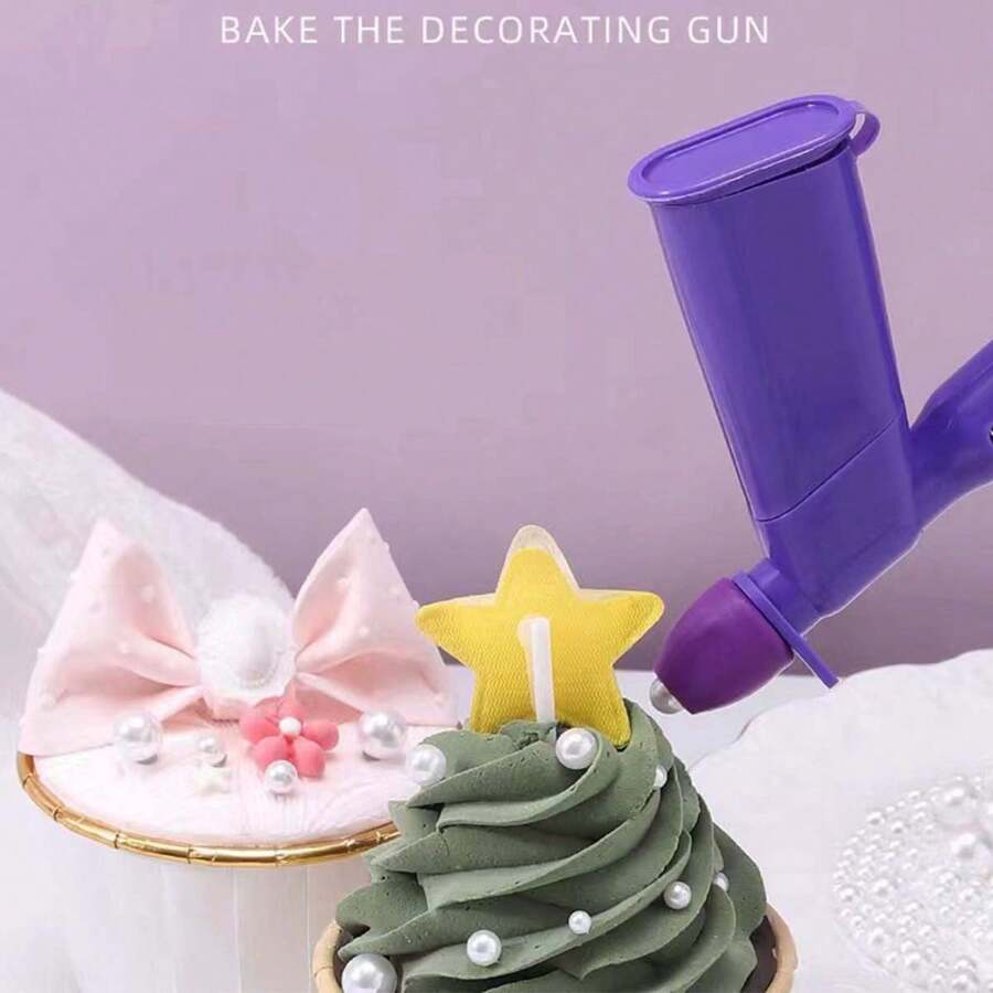 1pc 3-6mm Multi-Caliber Sugar Beads Cake Decorating Gun, Pearl Applicator, Baking Tool, Round Pearl Positioner - Multicolor - View 1
