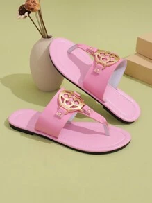 Fashionable Women's Open-Toe Beach Sandals With Round Toe, Suitable For Travel, Vacation And Walking