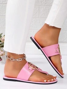 Fashionable Women's Open-Toe Beach Sandals With Round Toe, Suitable For Travel, Vacation And Walking