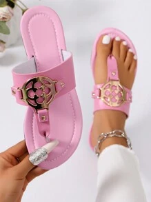 Fashionable Women's Open-Toe Beach Sandals With Round Toe, Suitable For Travel, Vacation And Walking