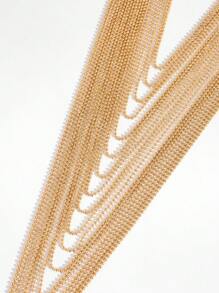 One Fashionable Glittering Simple Tassel Bead Chain Long Necklace Bride Decoration Gift